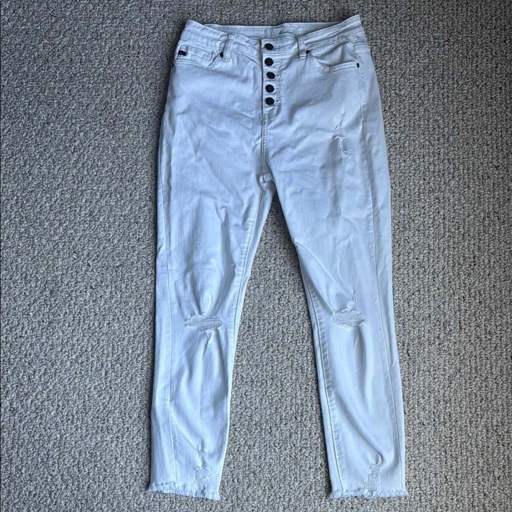 Women's White KanCan Distressed Skinny Jeans